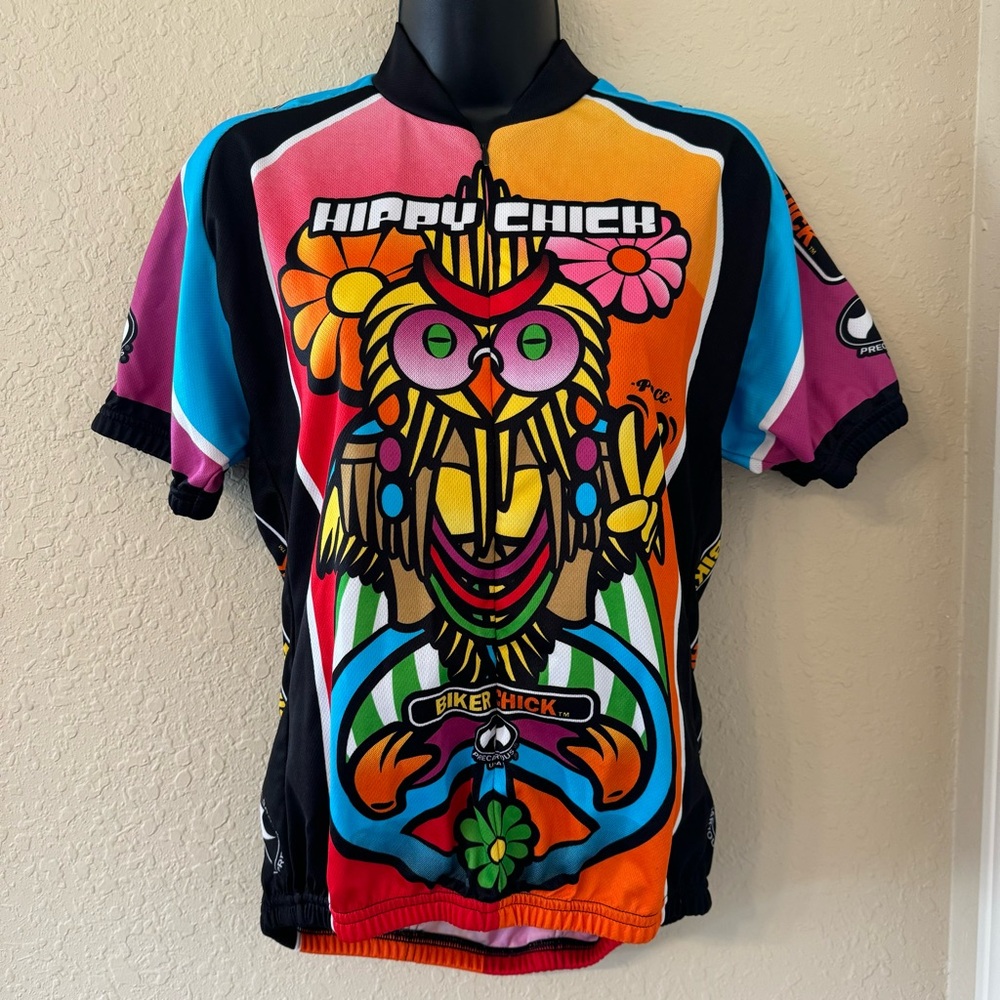 Hippy Chick zip cycling jersey- XL (M fit)